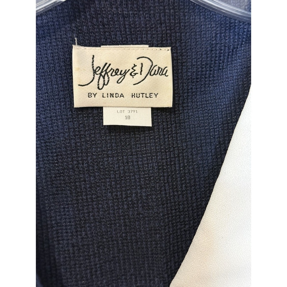 Vintage 90s Jeffrey & Dara Women's Sz 10 Navy Blue‎ Cottage Floral Skirt Set - Picture 6 of 13